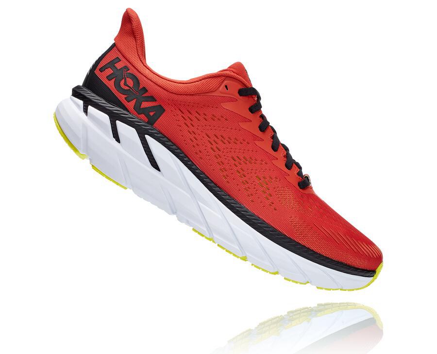 Hoka One One Running Shoes Mens Red - Clifton 7 - 68173TWUC